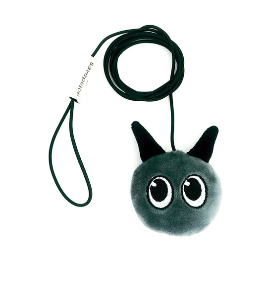 DEVIL Saveplace® plush cat toy with long gummy string